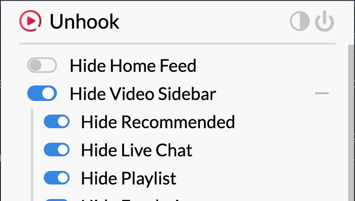 Unhook settings